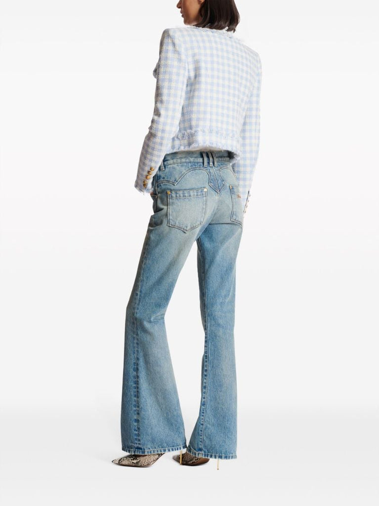 Blue Western Low-rise Bootcut Jeans
