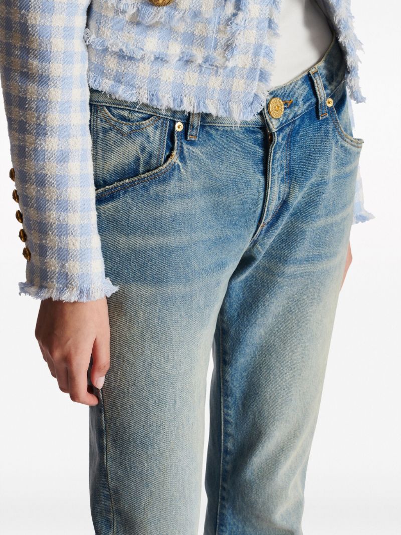 Blue Western Low-rise Bootcut Jeans