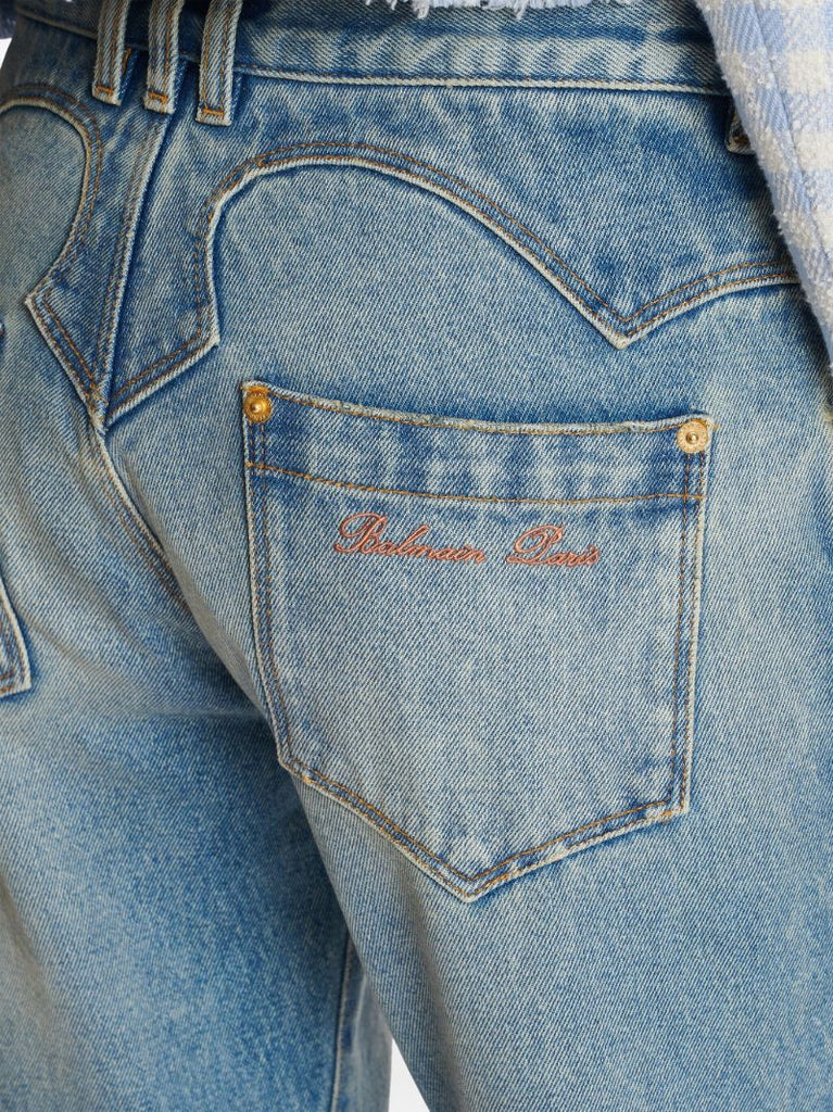 Blue Western Low-rise Bootcut Jeans