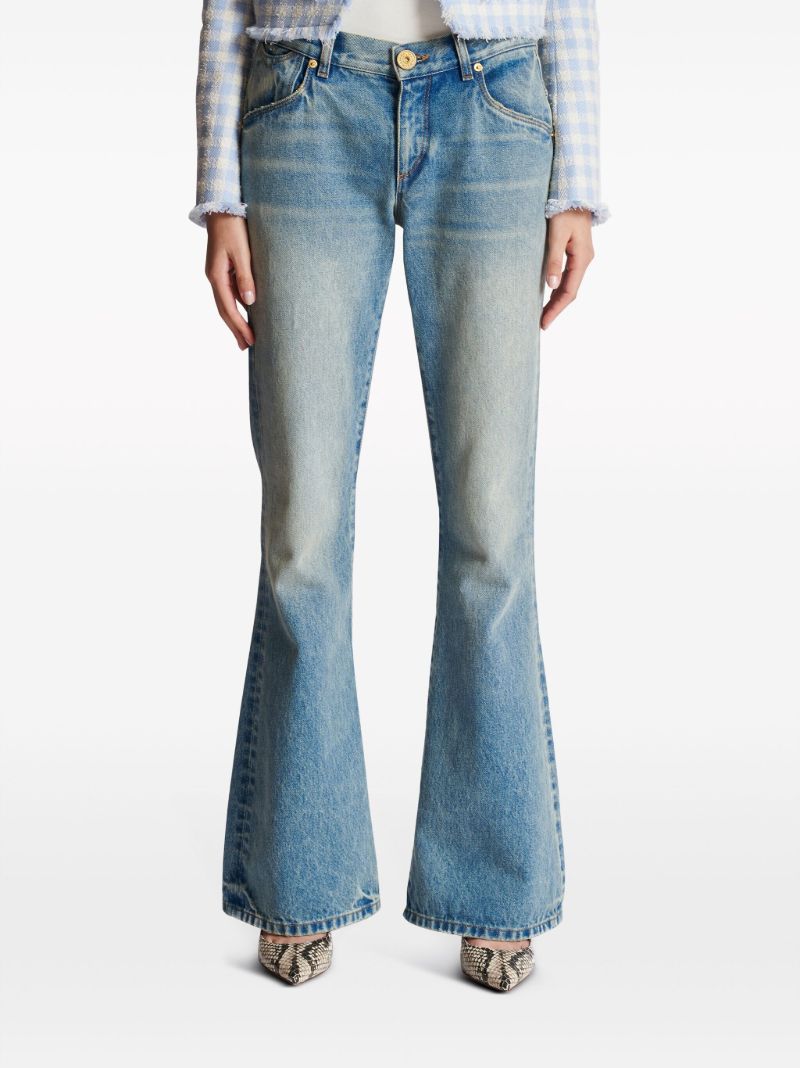 Blue Western Low-rise Bootcut Jeans