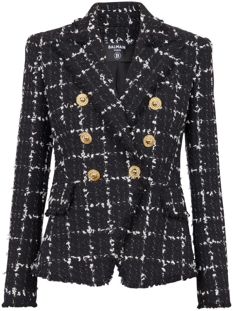 Black Checked Tweed Blazer