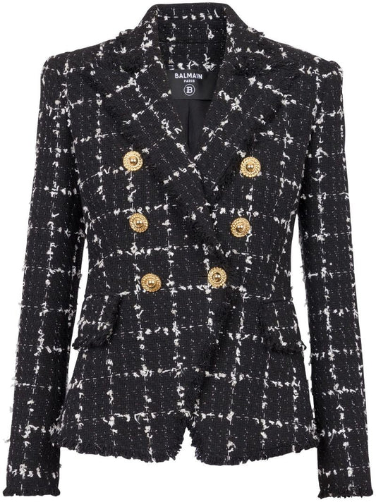 Black Checked Tweed Blazer