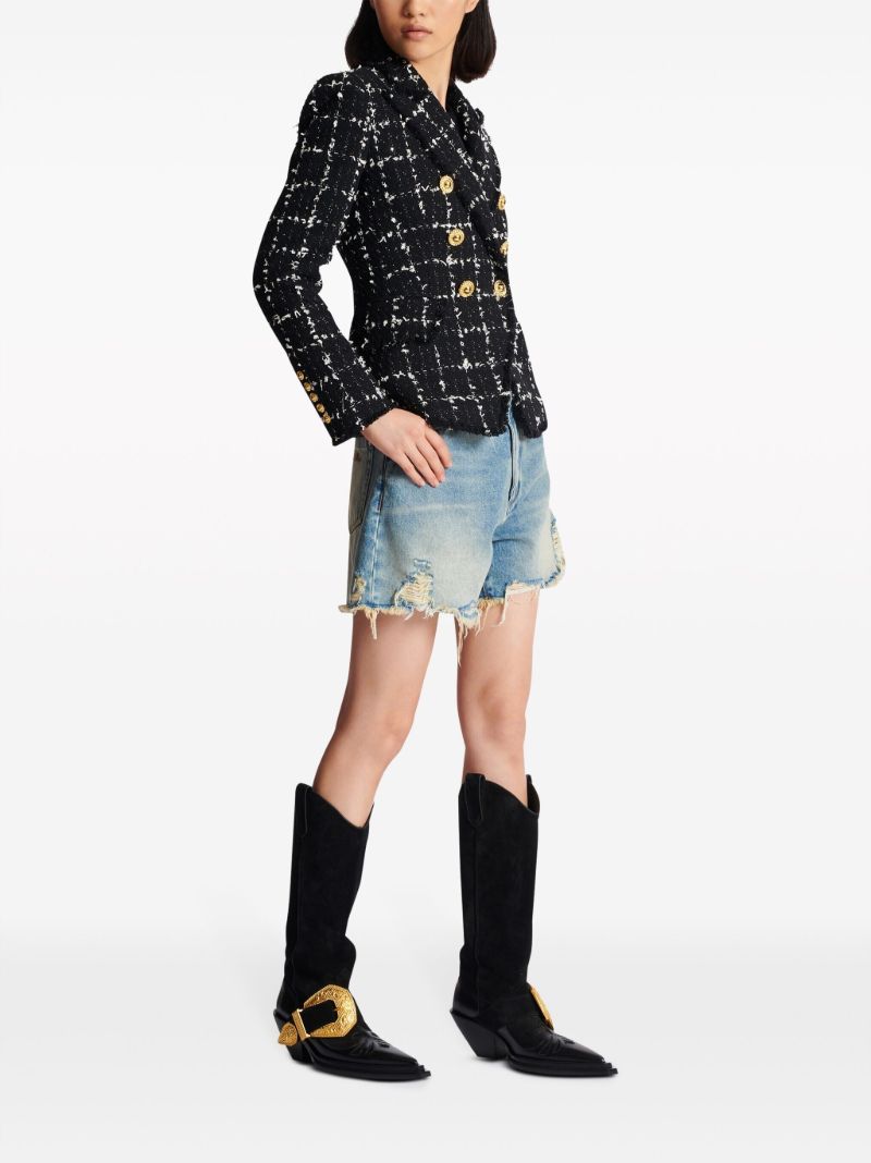 Black Checked Tweed Blazer
