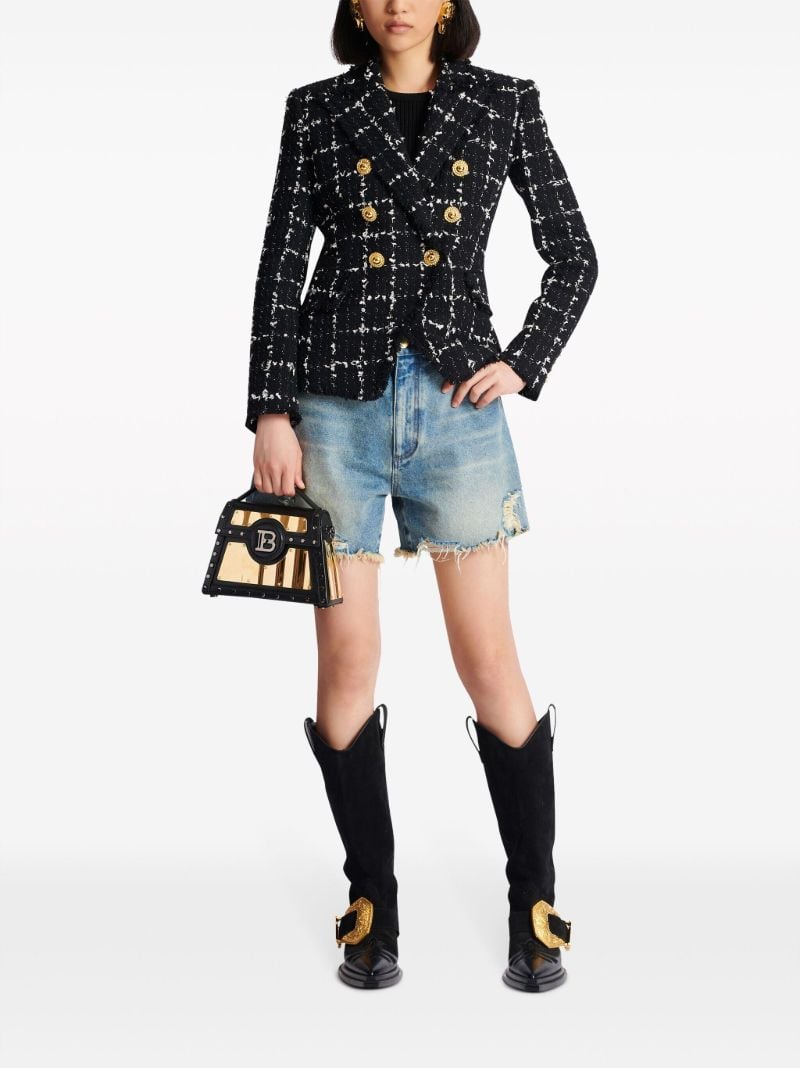 Black Checked Tweed Blazer