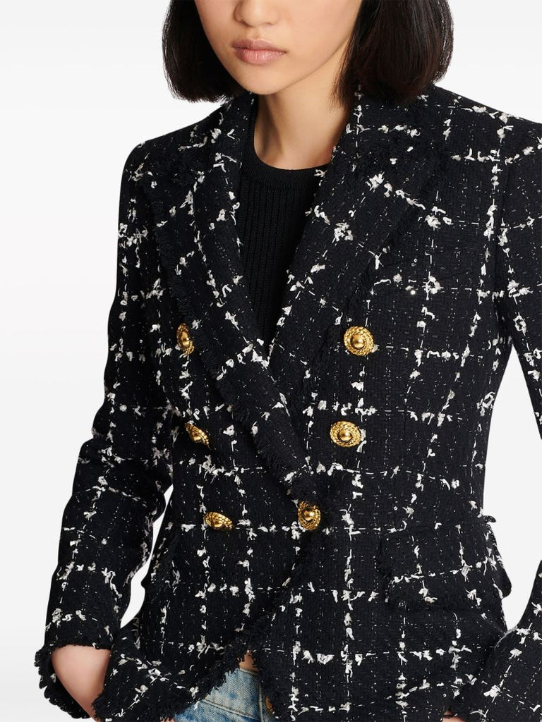 Black Checked Tweed Blazer