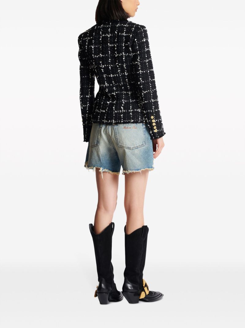 Black Checked Tweed Blazer