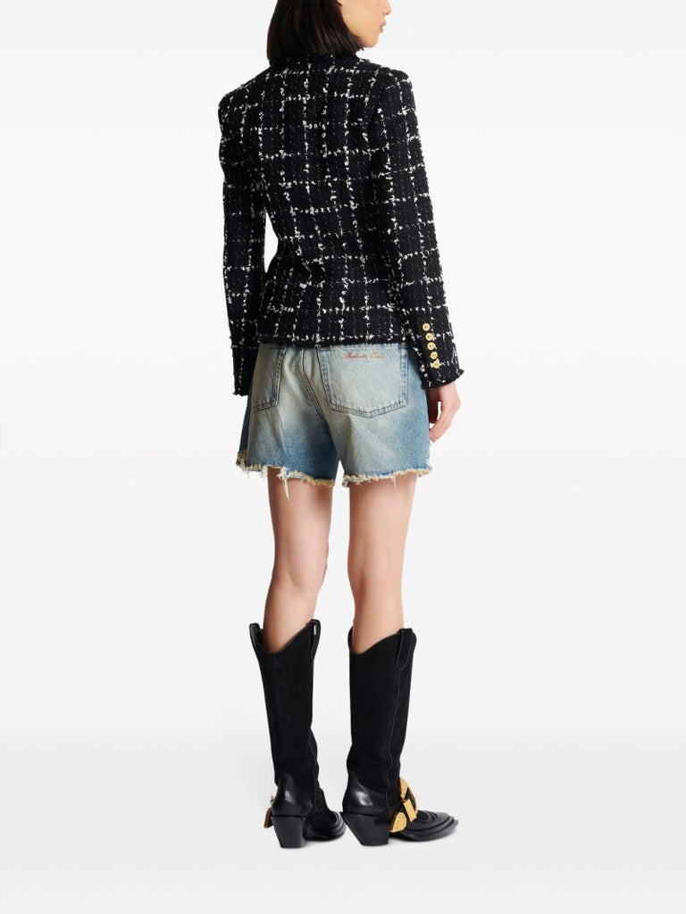 Black Checked Tweed Blazer