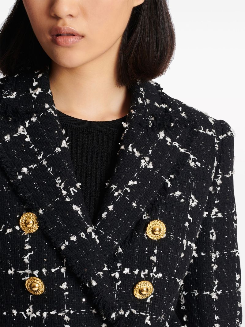 Black Checked Tweed Blazer