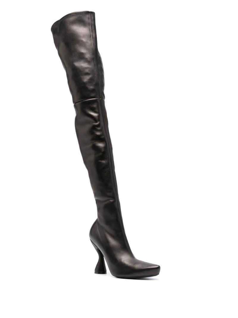 Black Thigh-high Leather Boots
