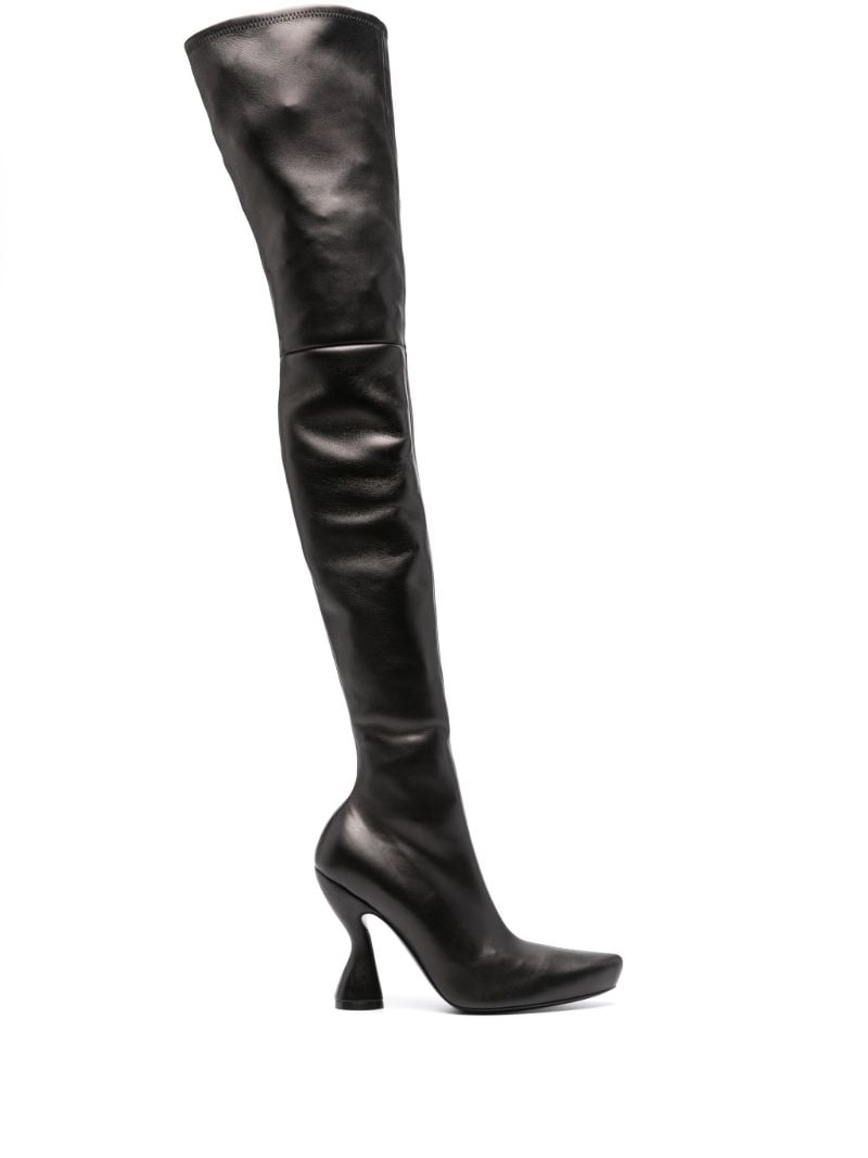 Black Thigh-high Leather Boots