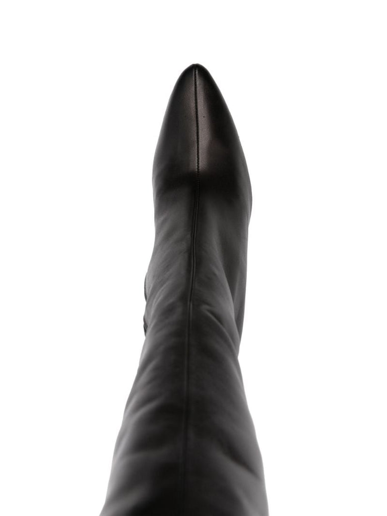 Black Thigh-high Leather Boots