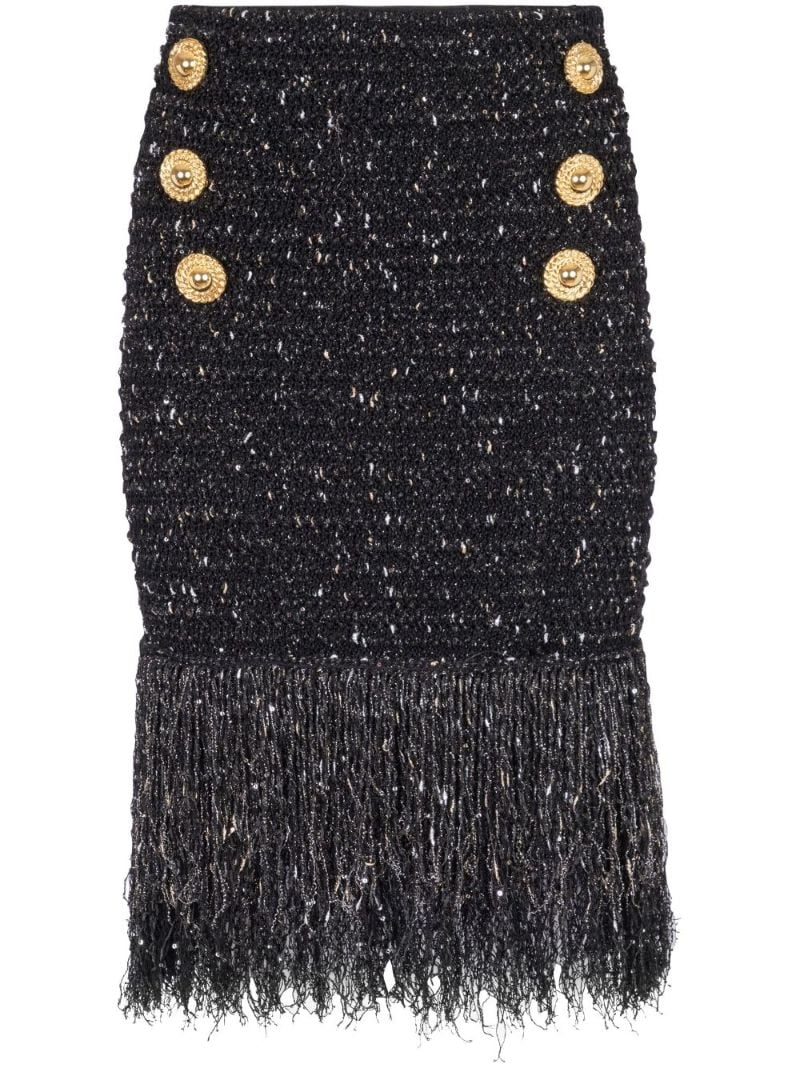 Black Tweed Midi Skirt