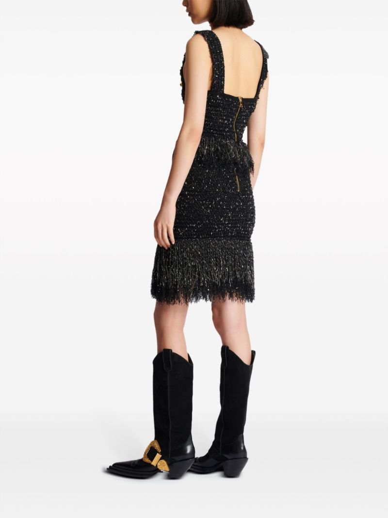 Black Tweed Midi Skirt