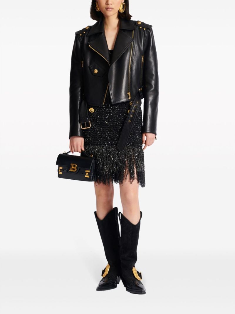 Black Tweed Midi Skirt
