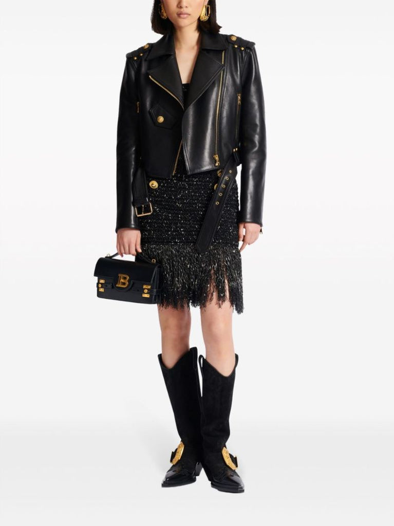 Black Tweed Midi Skirt