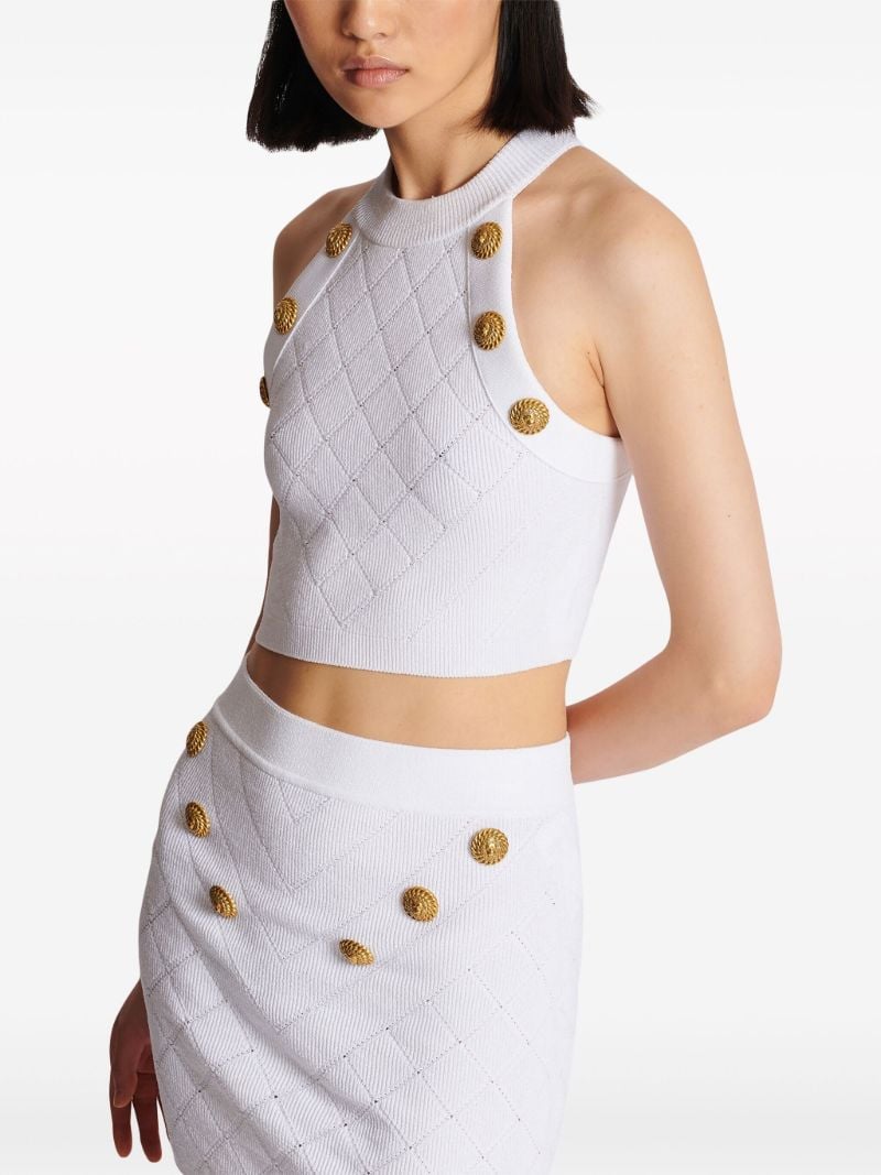 White Buttoned Knit Top