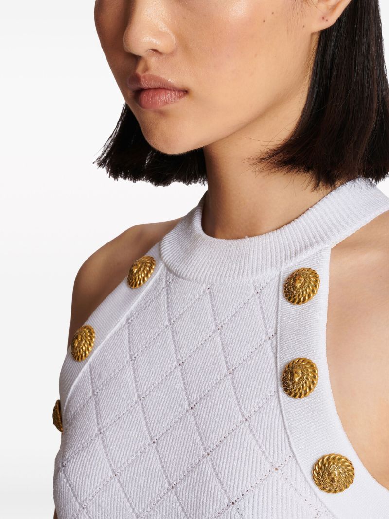White Buttoned Knit Top