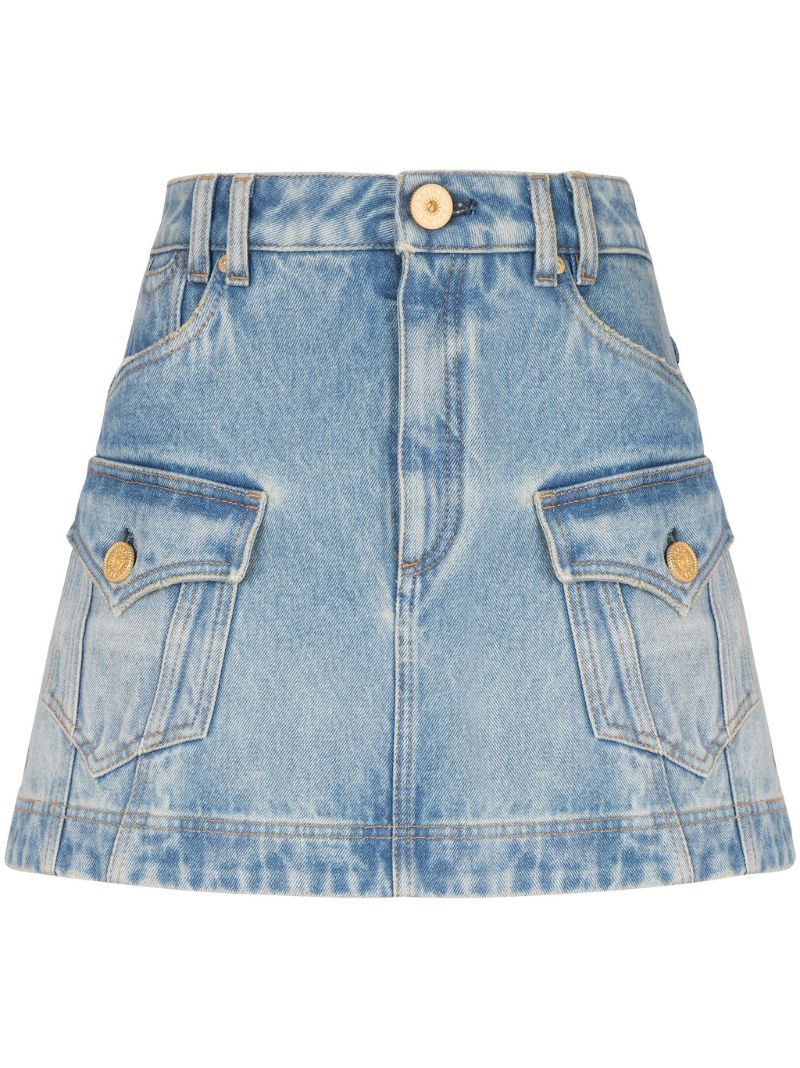 Blue A-line Denim Skirt