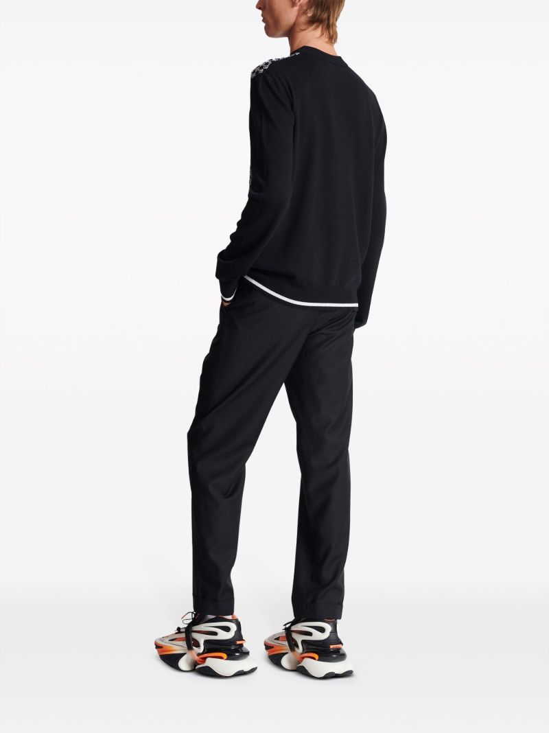 Black Monogram-pattern Wool Sweater