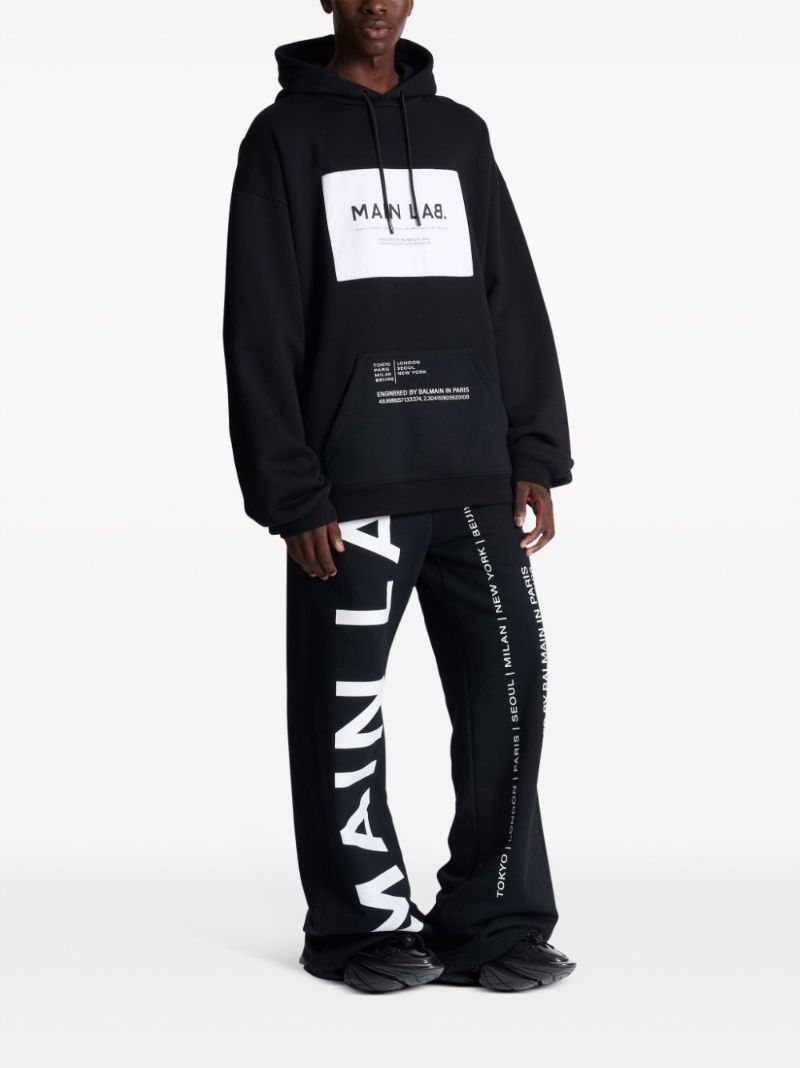 Black Main Lab Panelled Hoodie
