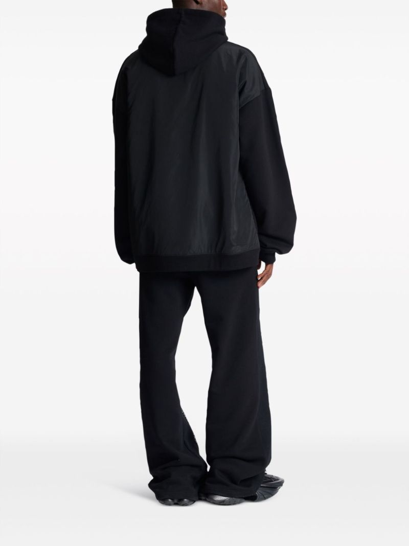Black Main Lab Panelled Hoodie