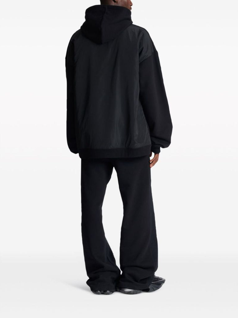 Black Main Lab Panelled Hoodie