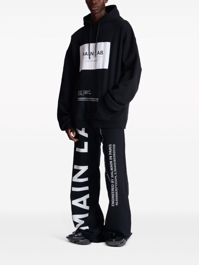 Black Main Lab Panelled Hoodie