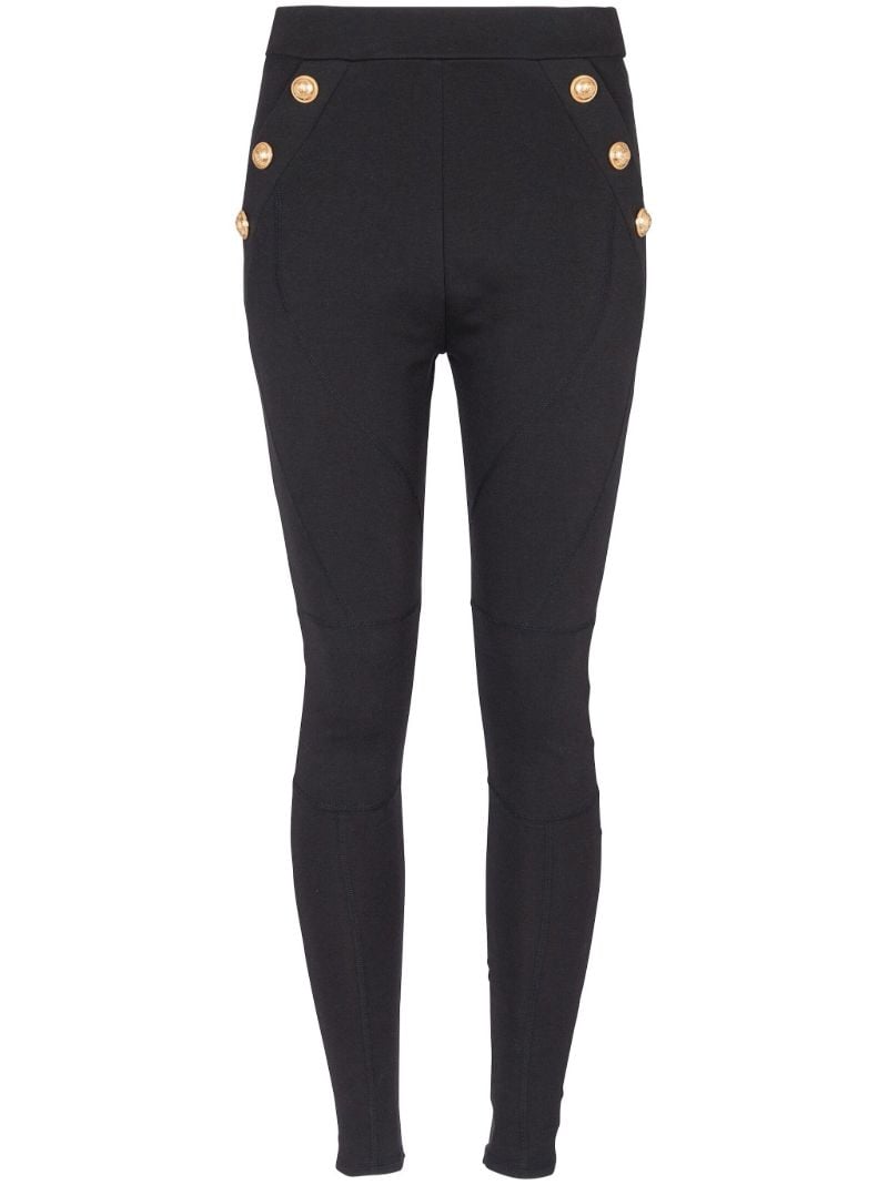 Black Buttoned Knit Leggings