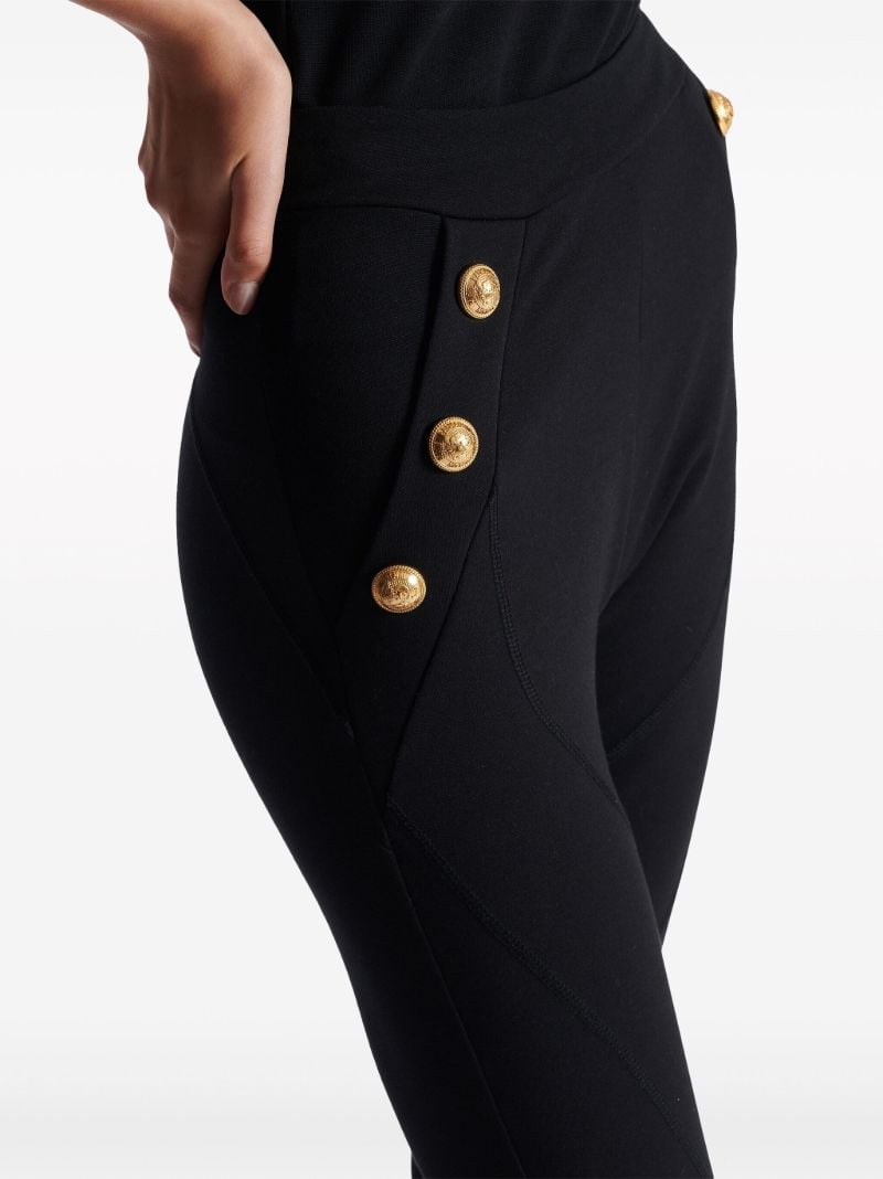 Black Buttoned Knit Leggings