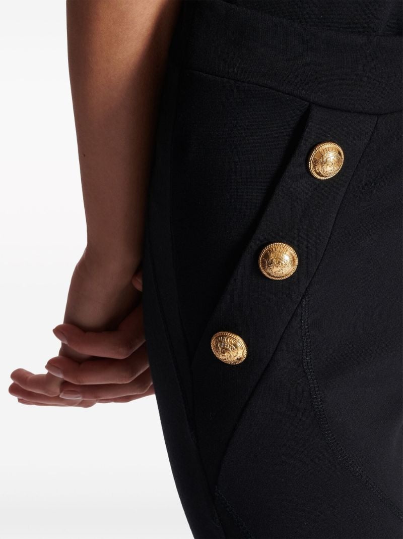 Black Buttoned Knit Leggings