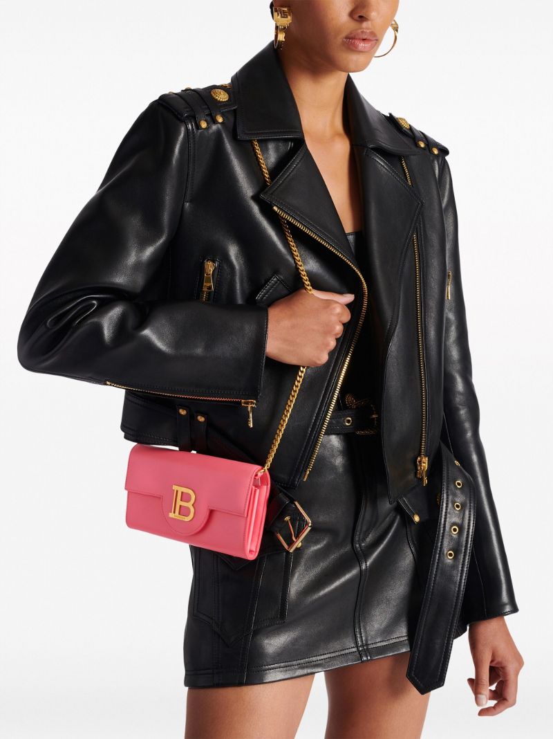 Pink B-buzz Leather Wallet-on-chain