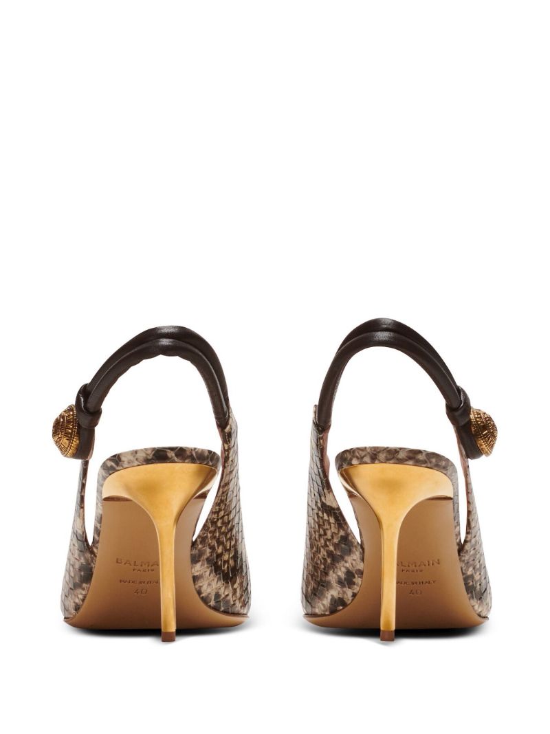 Brown Alma 75 Snakeskin-effect Pumps