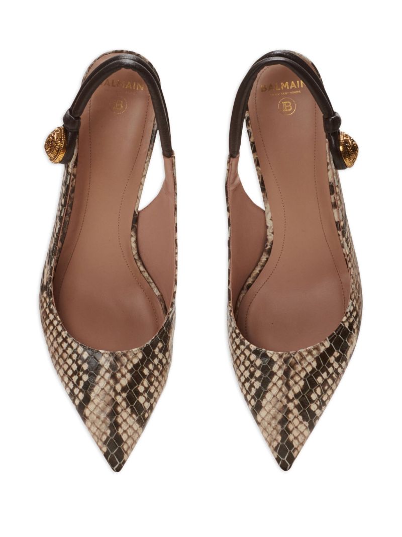 Brown Alma 75 Snakeskin-effect Pumps