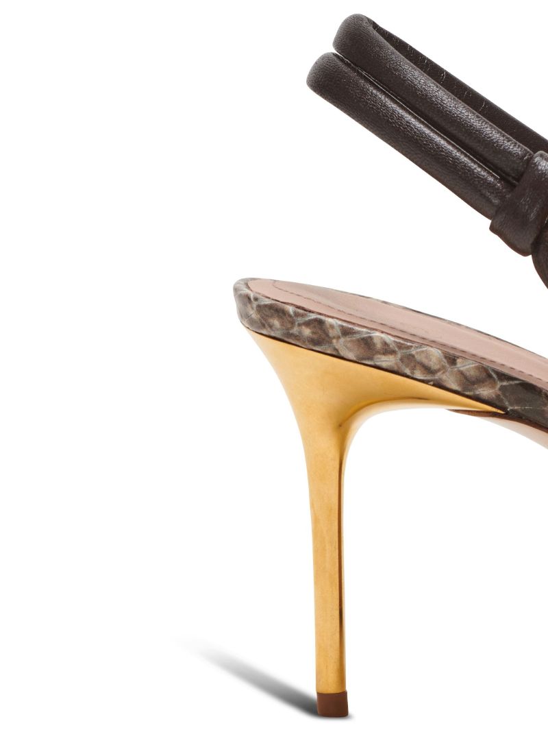 Brown Alma 75 Snakeskin-effect Pumps