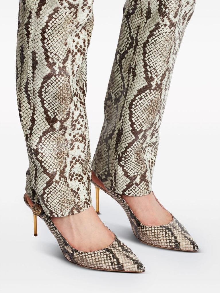 Brown Alma 75 Snakeskin-effect Pumps
