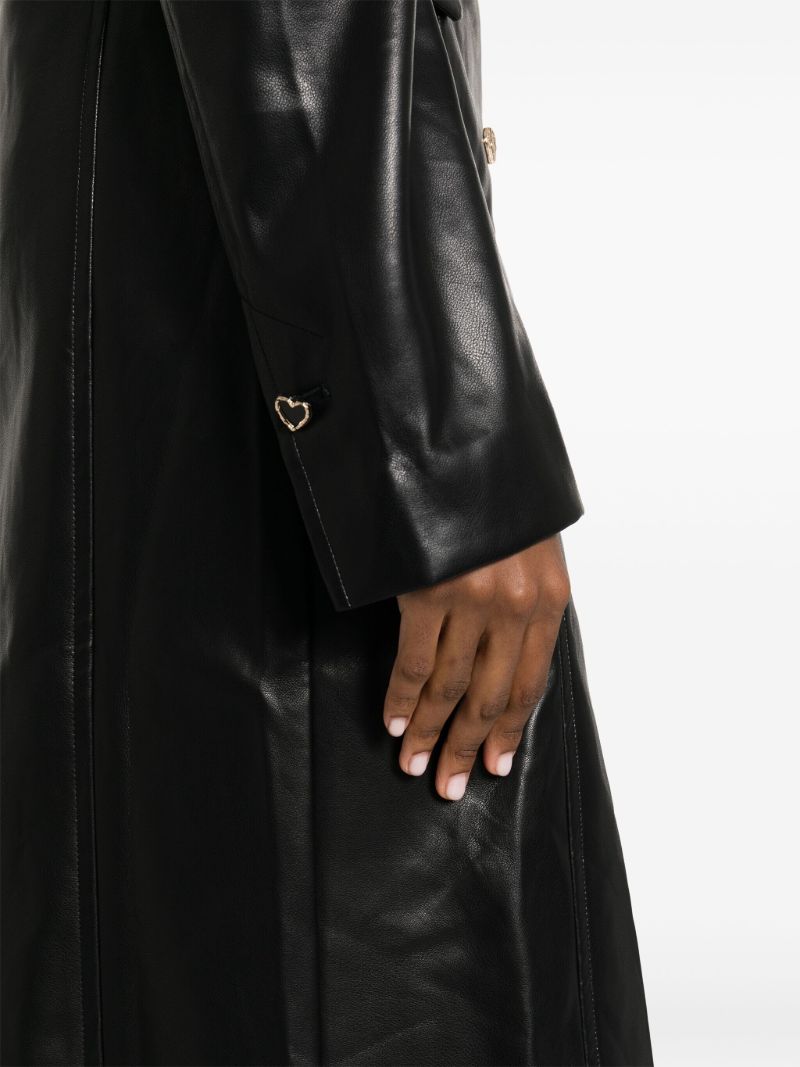 Black Embellished-buttons Double-breasted Coat