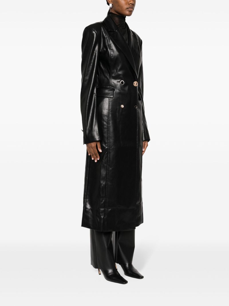 Black Embellished-buttons Double-breasted Coat