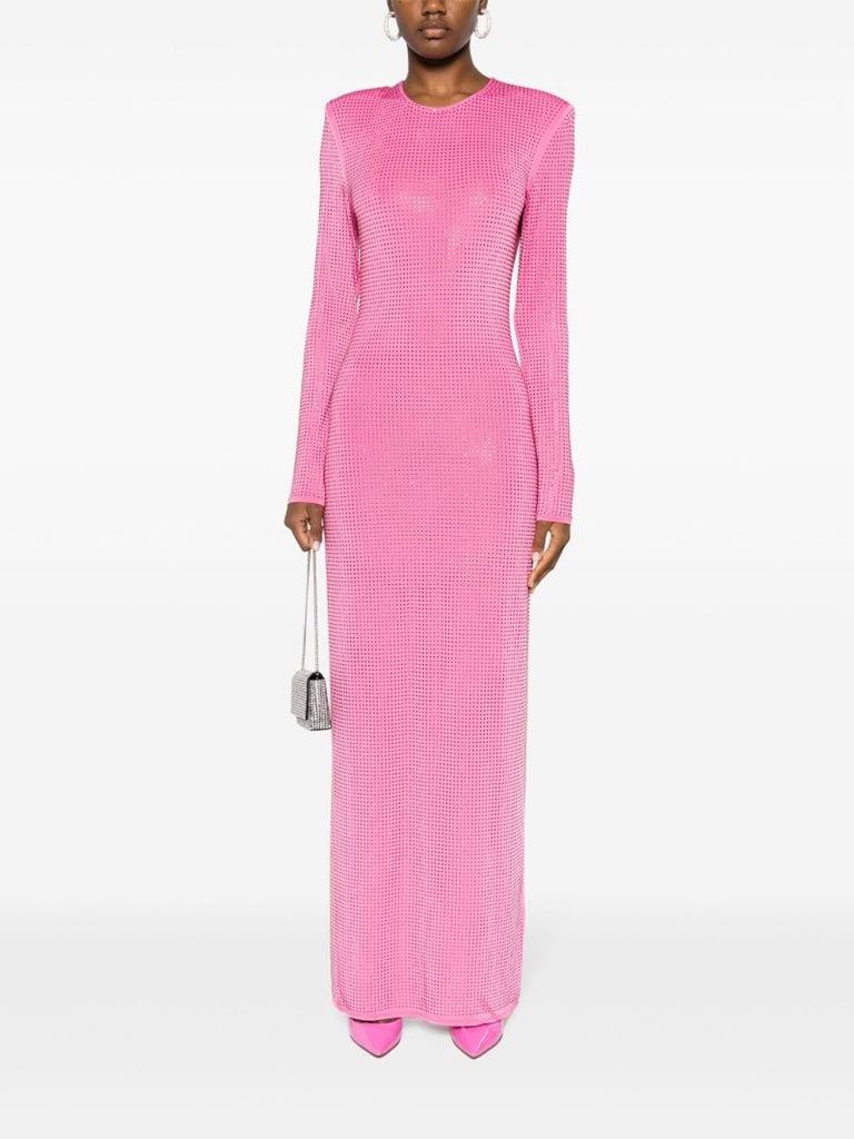Pink Crystal-embellished Maxi Dress