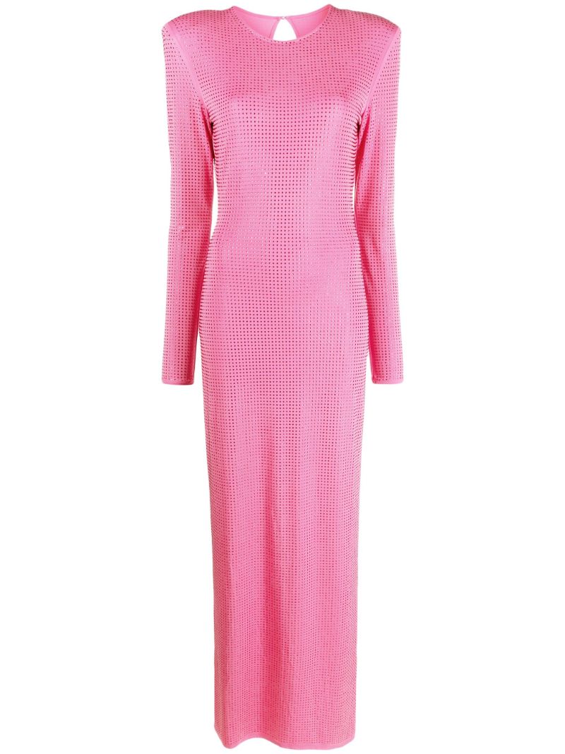 Pink Crystal-embellished Maxi Dress