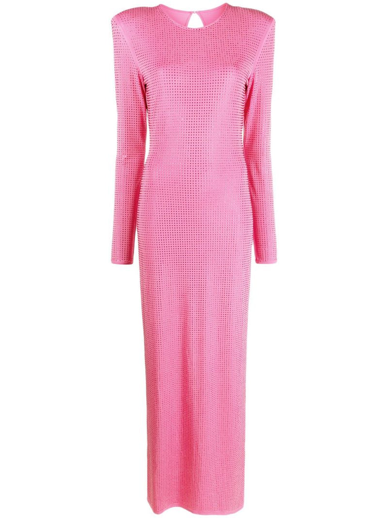 Pink Crystal-embellished Maxi Dress