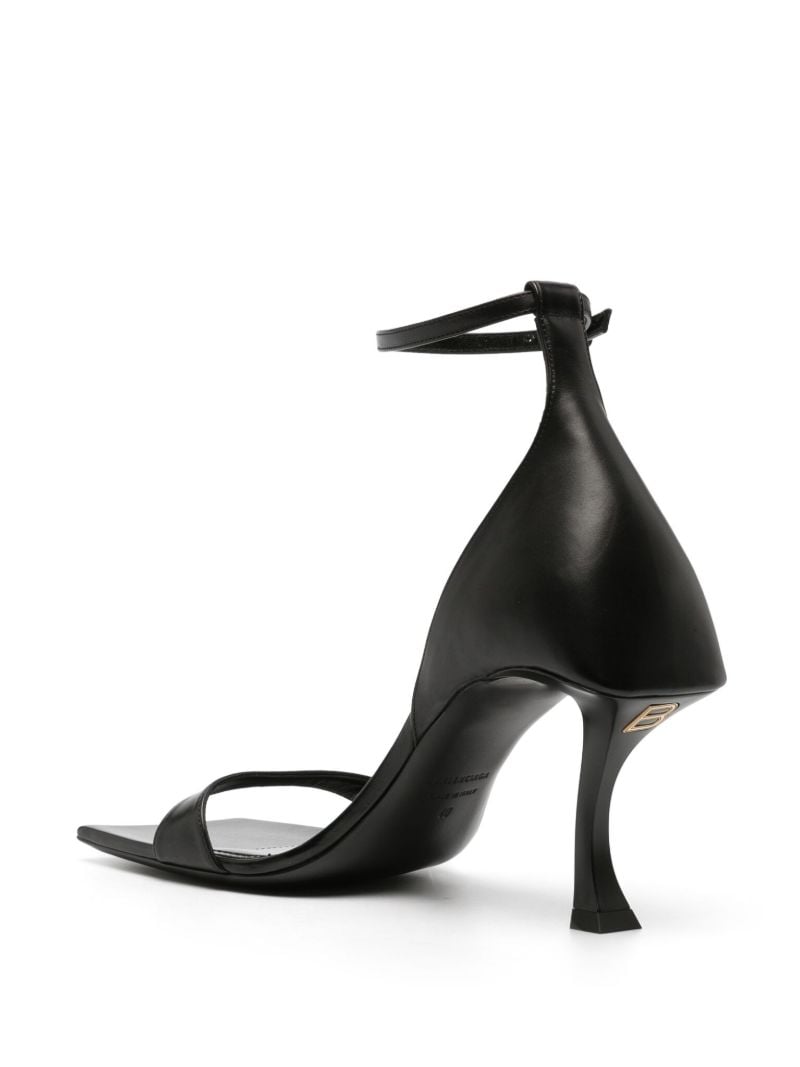 Black Hourglass 100 Leather Sandals
