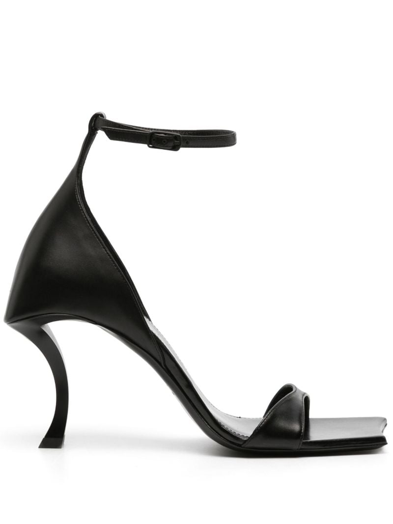 Black Hourglass 100 Leather Sandals