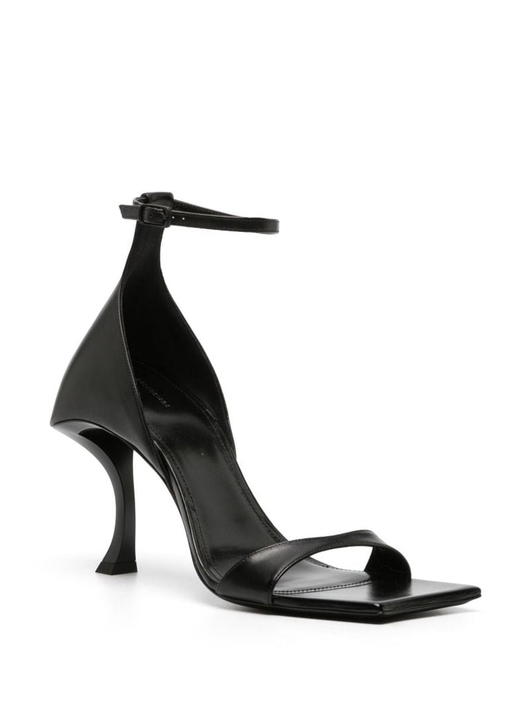 Black Hourglass 100 Leather Sandals