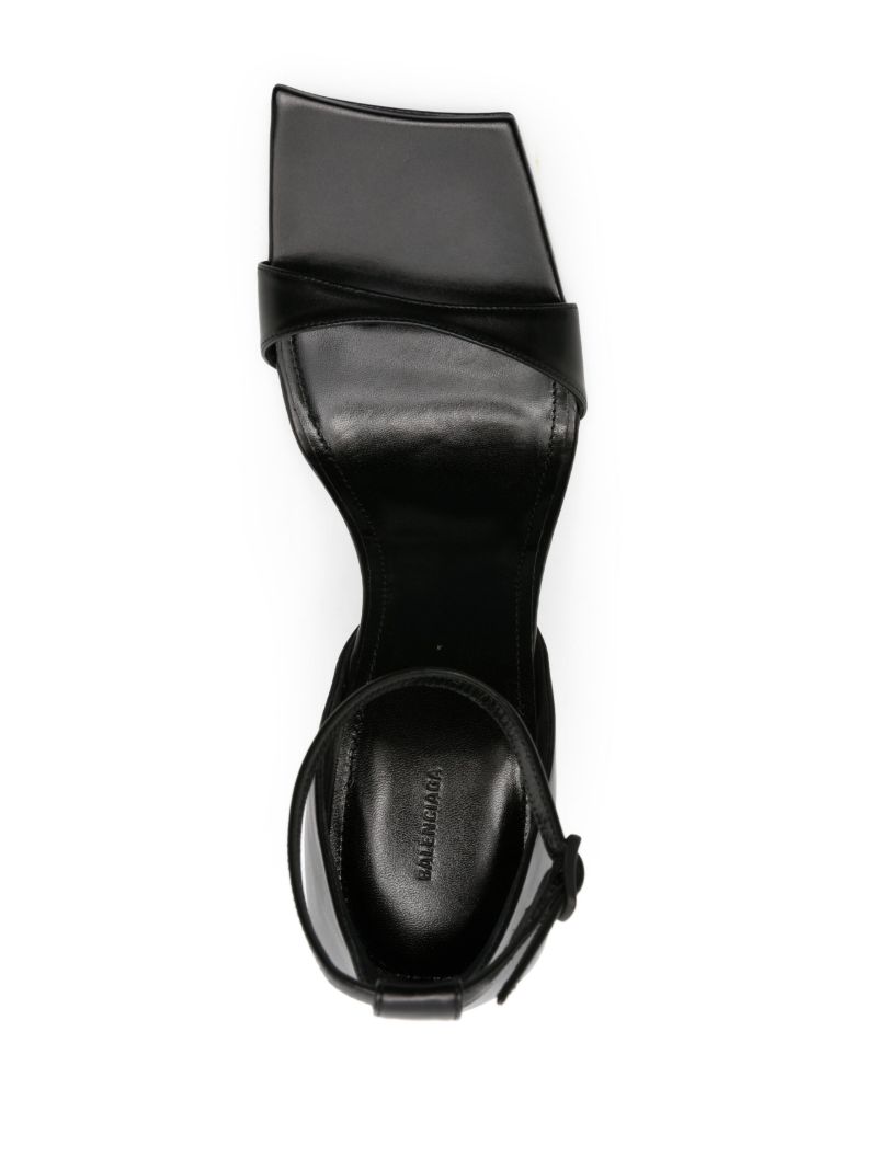 Black Hourglass 100 Leather Sandals