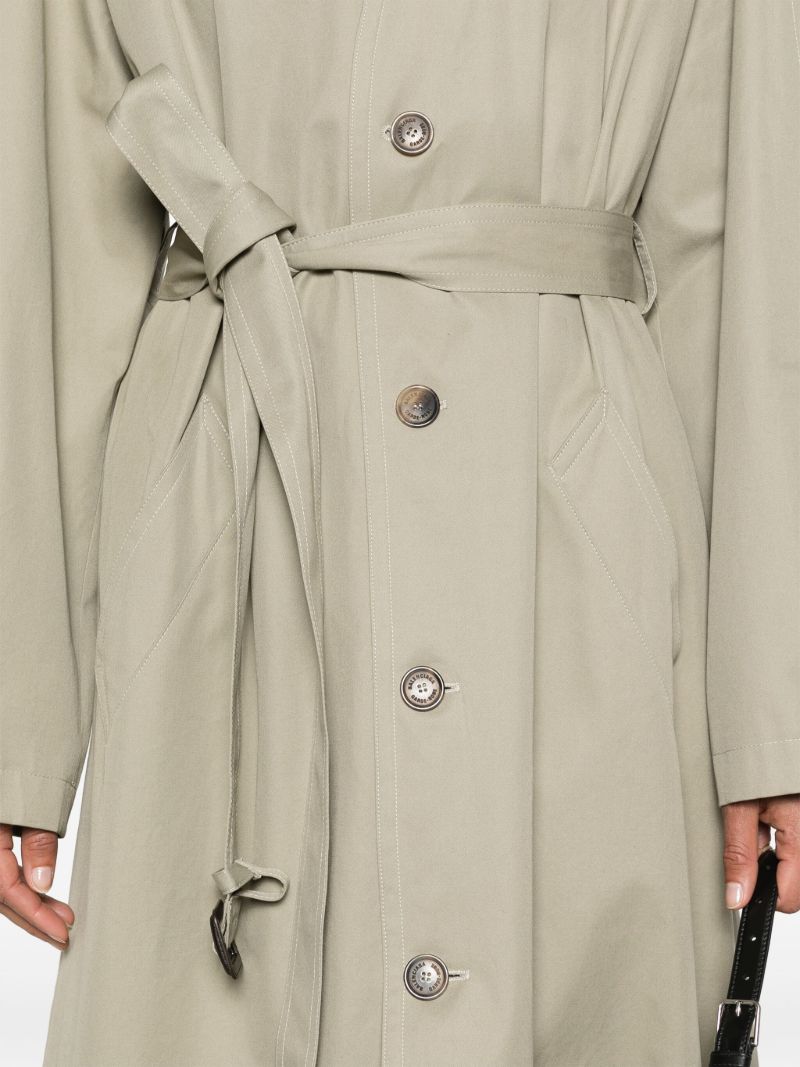 Neutral Belted Cotton Trench Coat