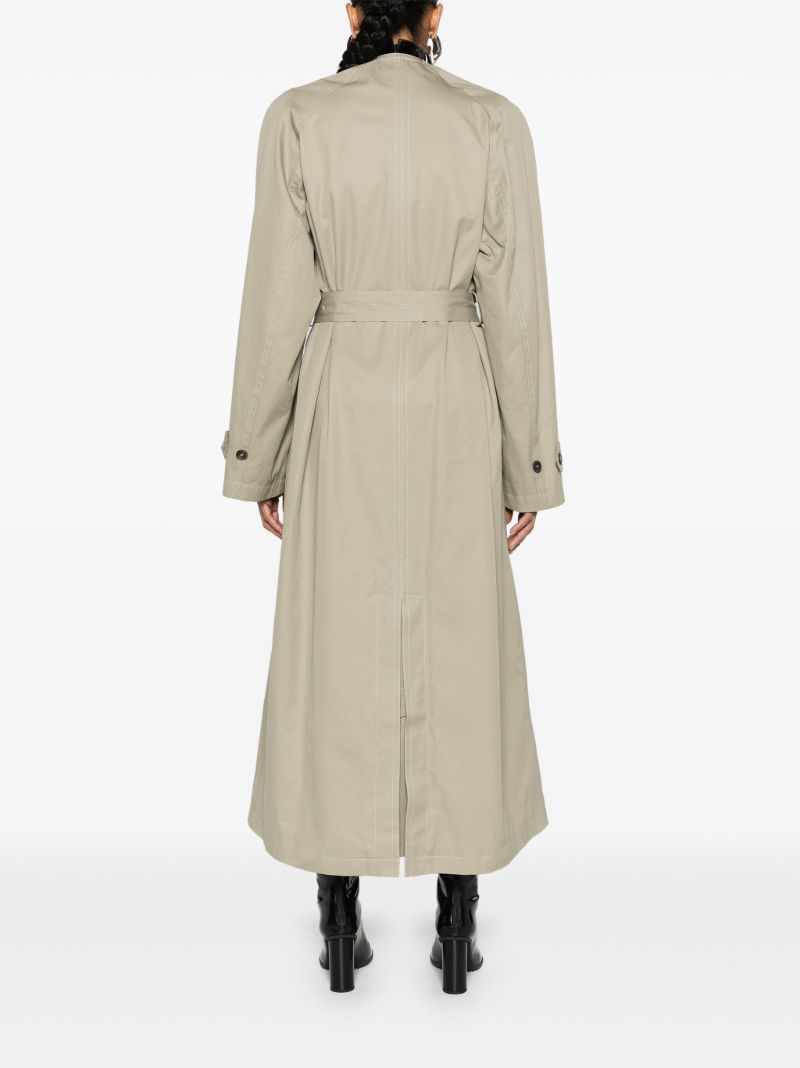 Neutral Belted Cotton Trench Coat