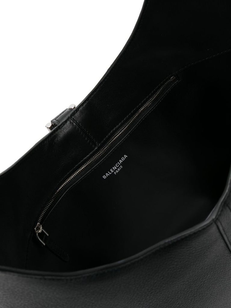 Black Locker Medium Leather Tote Bag
