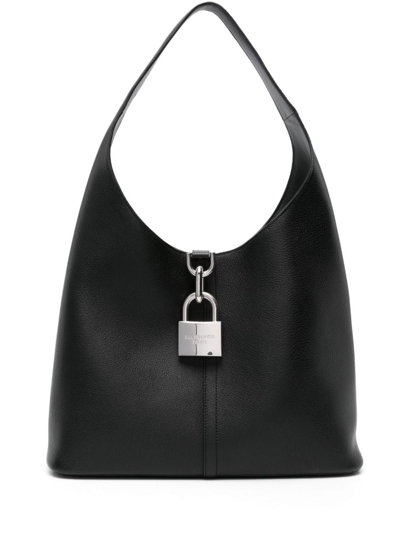 Black Locker Medium Leather Tote Bag