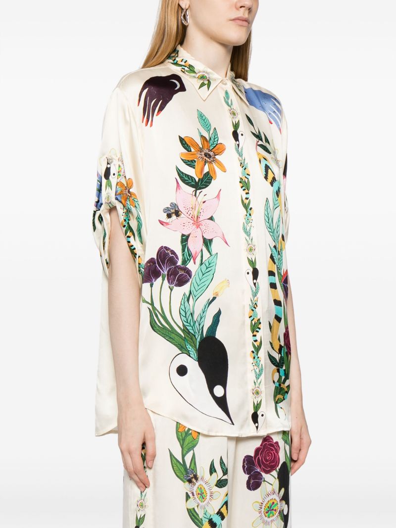 Yellow Meagan Artwork-print Shirt