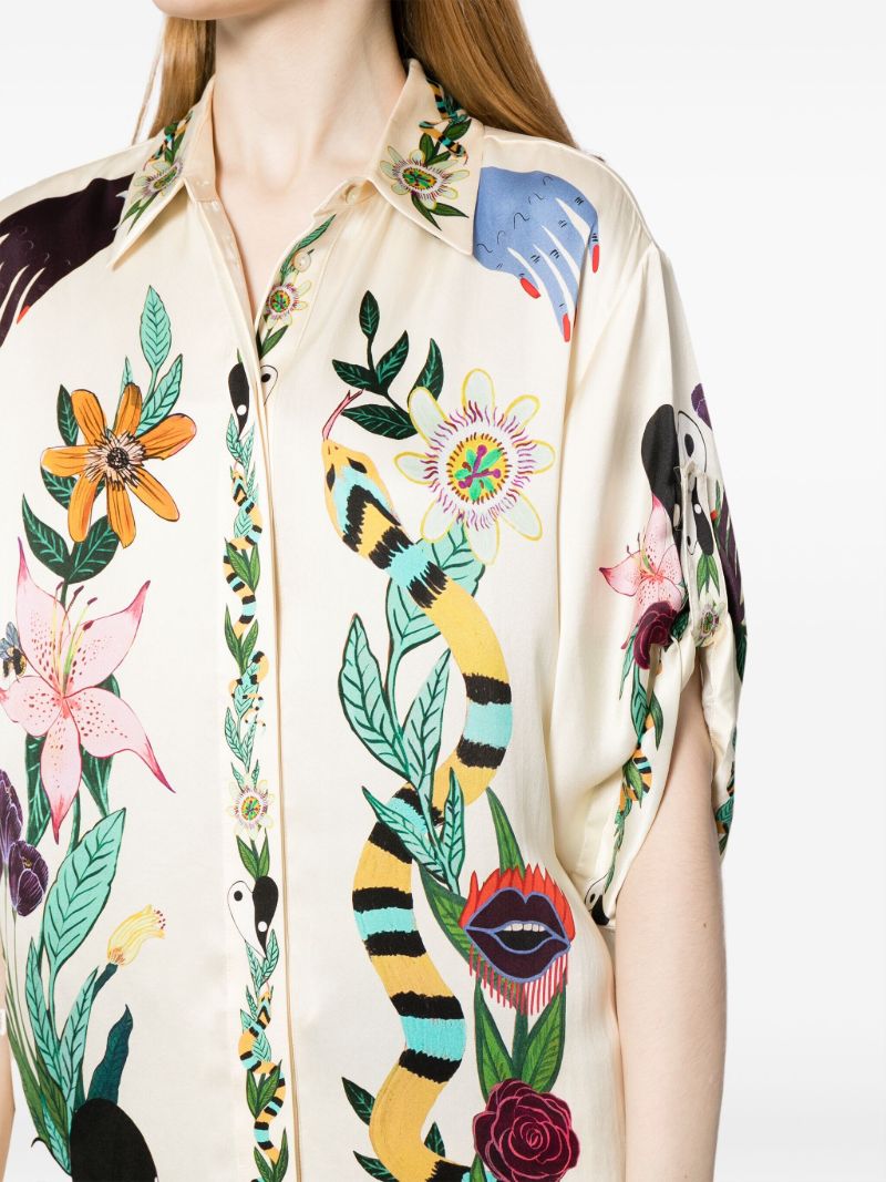Yellow Meagan Artwork-print Shirt